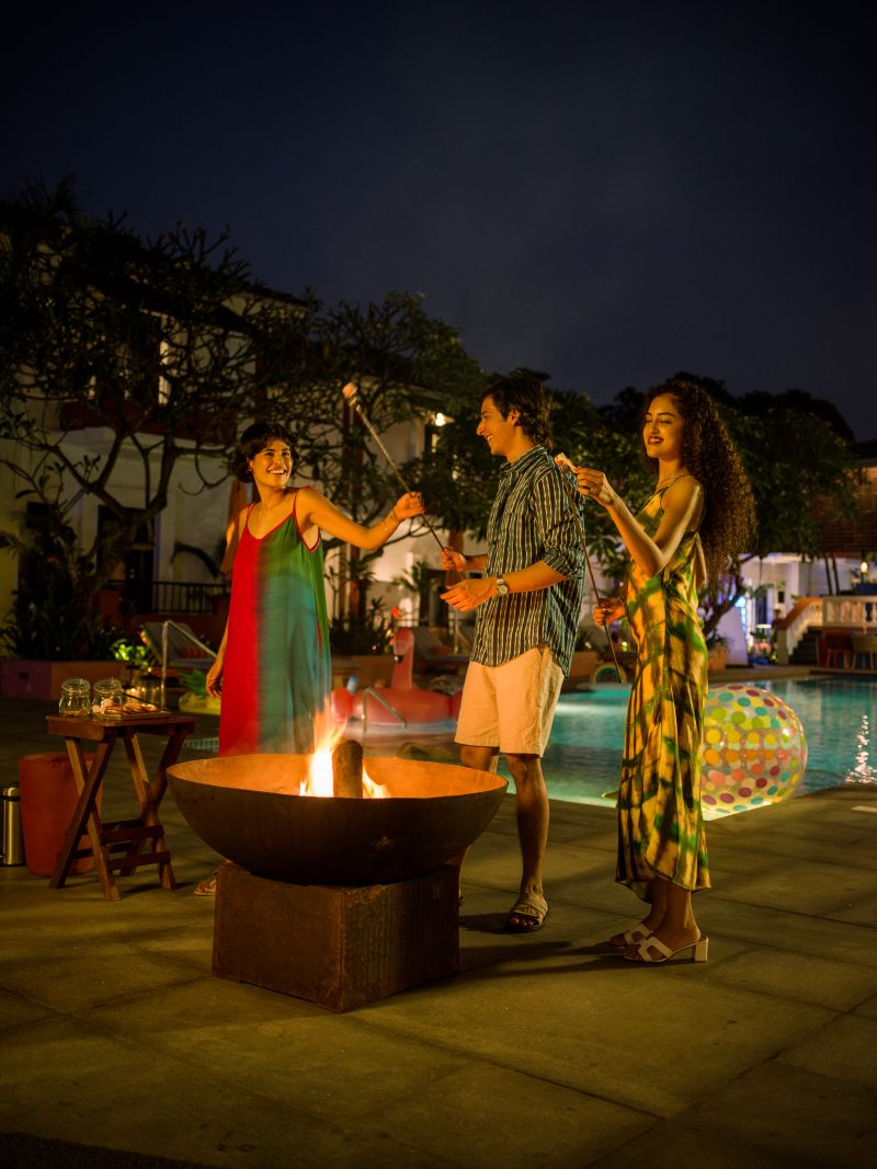 Evening bonfire and marshmallow session