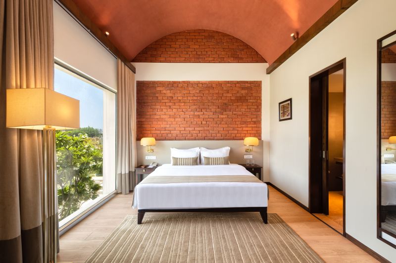 Peaceful central courtyard and lush lawns