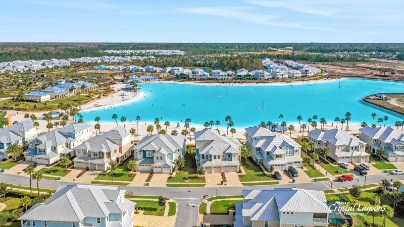 Aerial View of Champions Beach City Lagoon