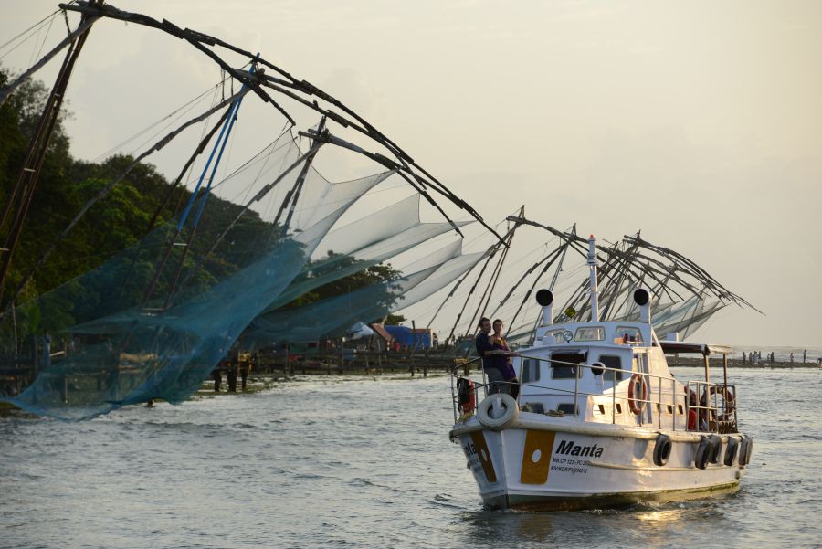 Chinese Fishing Nets at Sunset